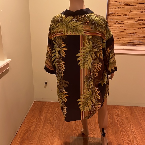 Tommy Bahama Button Down Silk Shirt In Leaf Print Size XXL - Picture 4 of 7